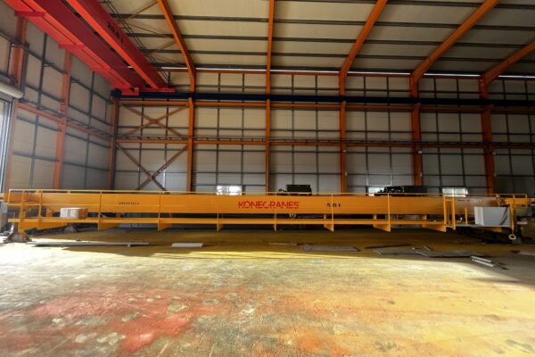 Konecranes crane girders inside the Olympic Mechanical workshop