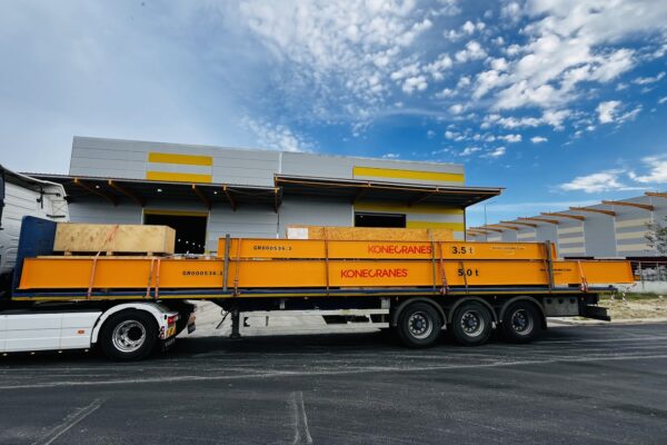 Completed Konecranes girder loaded for delivery